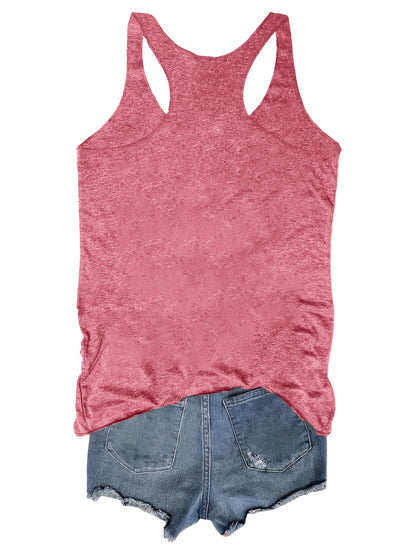 Camiseta sin mangas para mujer estilo bohemio con estampado floral campestre para el verano - Casual chic