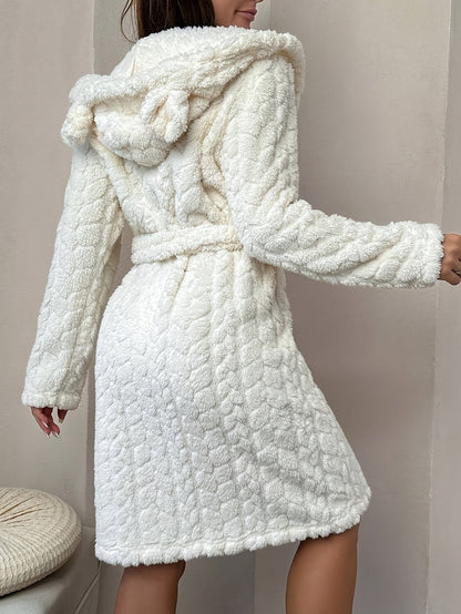 Robe de Chambre Femme à Capuche Ourson Douce Lavande