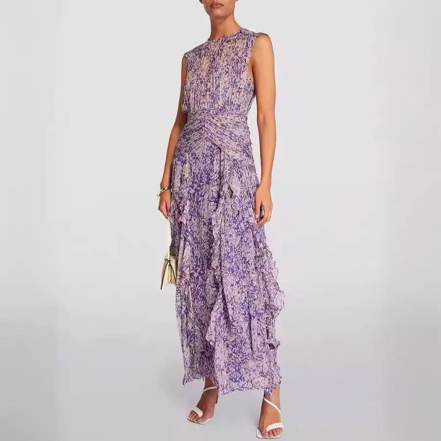 Lisa – Abito in chiffon con scollo a V e spalle scoperte per donna