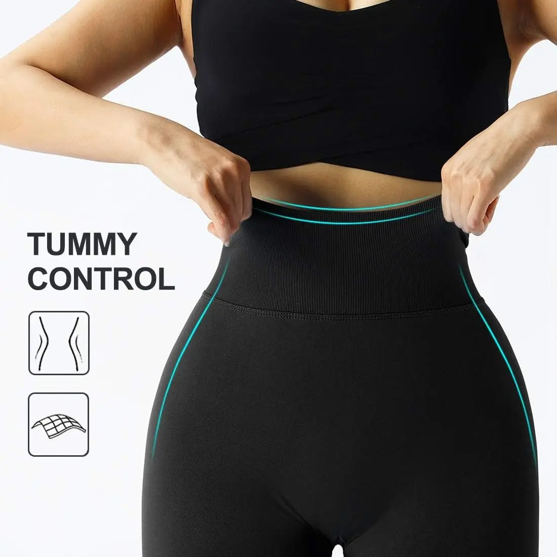 Legging push-up seamless taille haute femme, effet galbant, idéal fitness et yoga