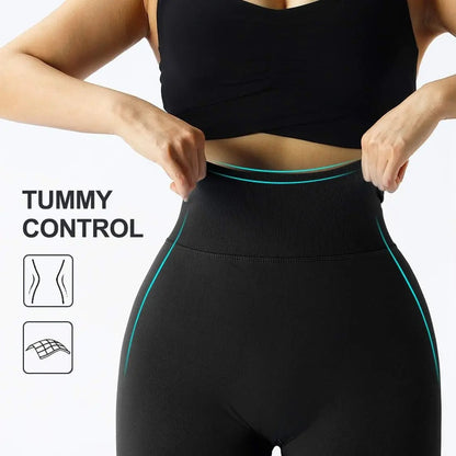 Legging push-up seamless taille haute femme, effet galbant, idéal fitness et yoga
