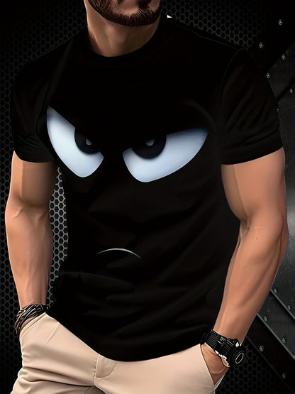 T-shirt Homme Motif Regard Intense Style Décontracté Idéal Quotidien