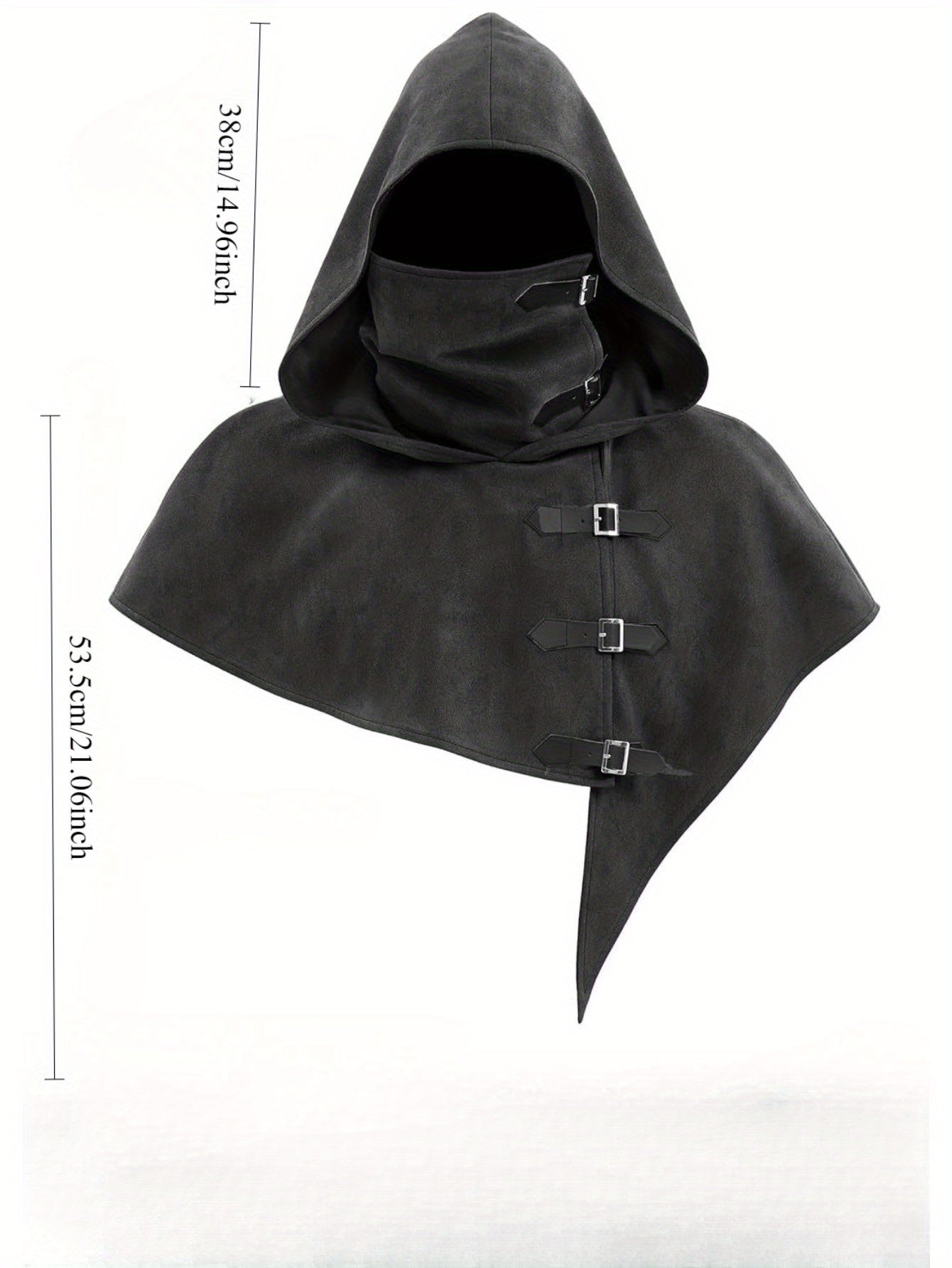 Capuche avec masque intégré et capeline à boucles – Style médiéval pour homme ou femme