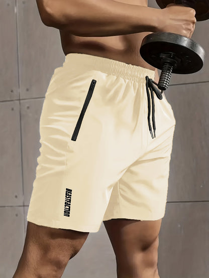 Short de sport pour homme style fitness avec poches zippées - Idéal entraînement et gym