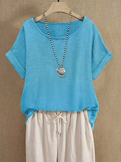 Blouse Décontractée Femme Manches Courtes Style Chic pour Été et Loisirs