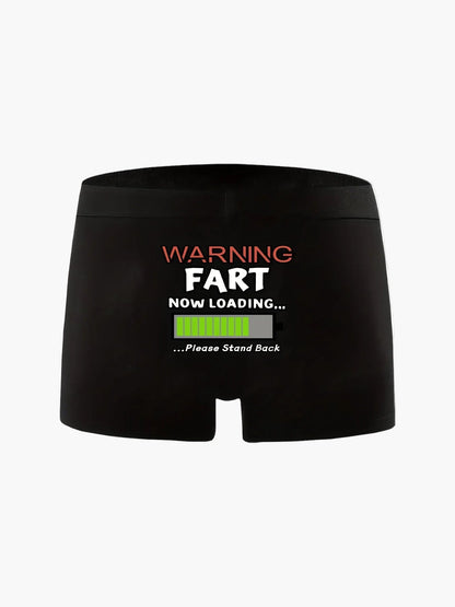Boxer umoristico uomo - Intimo divertente "Attenzione: Peti in caricamento" stile geek - Idea regalo divertente