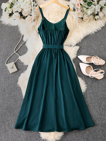 Vestido largo de mujer estilo camisola elegante para noches y eventos