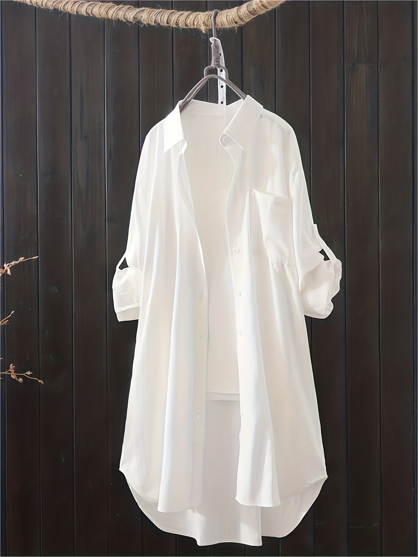 Langes Hemdblusenkleid im lässigen Stil für Damen, ideal für Frühling und Sommer  