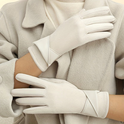 Gants Femme Hiver Chauds avec Manchette Décorative Multicolore
