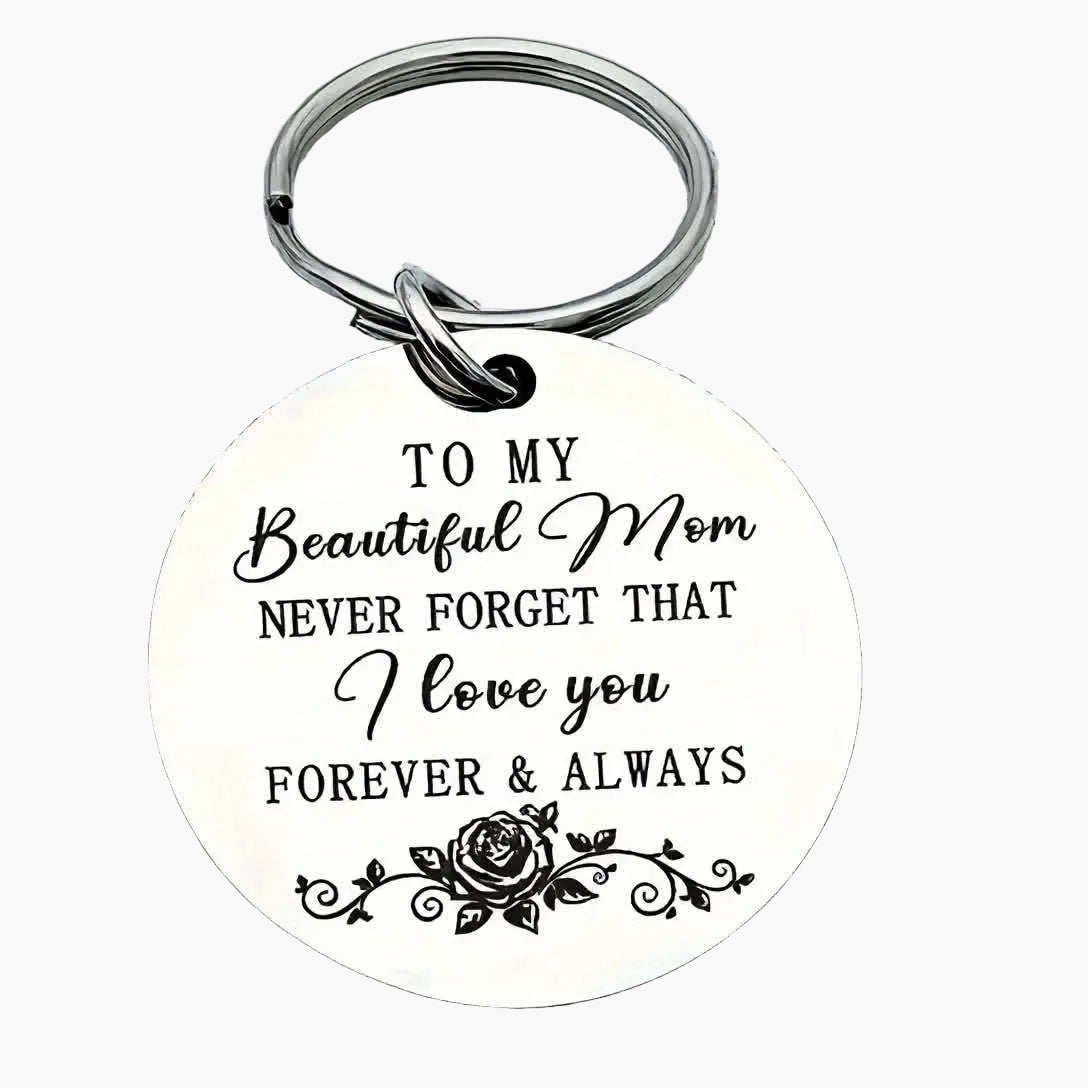 Schlüsselanhänger für Frauen mit berührender Botschaft für Mama – Graviertes sentimentales Geschenk, eleganter Stil, Geschenkidee zum Muttertag