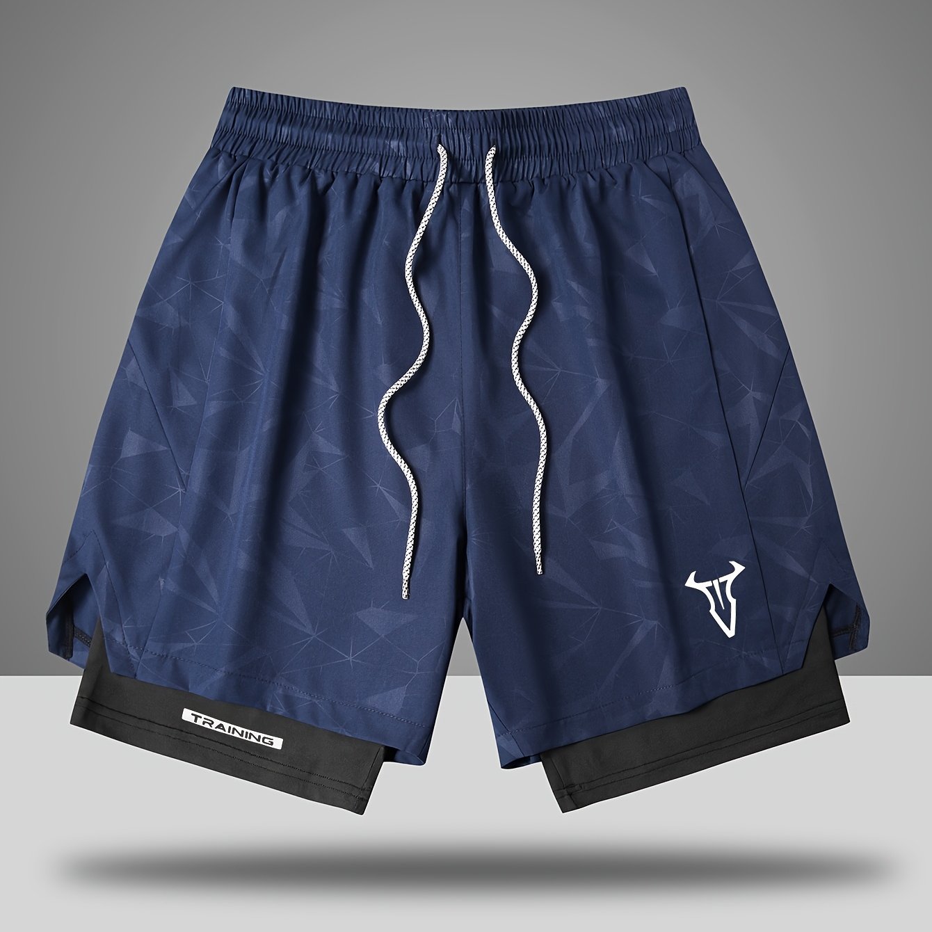 Short de sport homme entraînement double couche style moderne pour fitness et course à pied