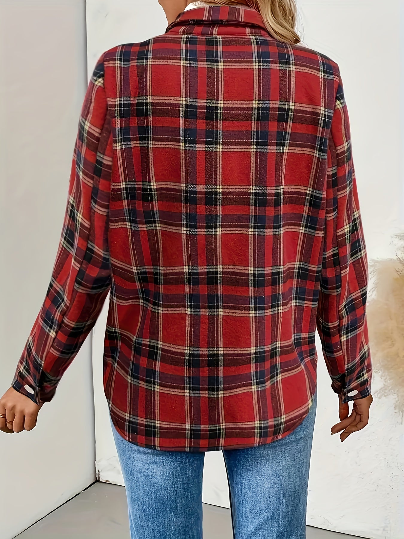 Chemise Veste Femme à Carreaux Doublée Effet Mouton Vert Menthe Rouge