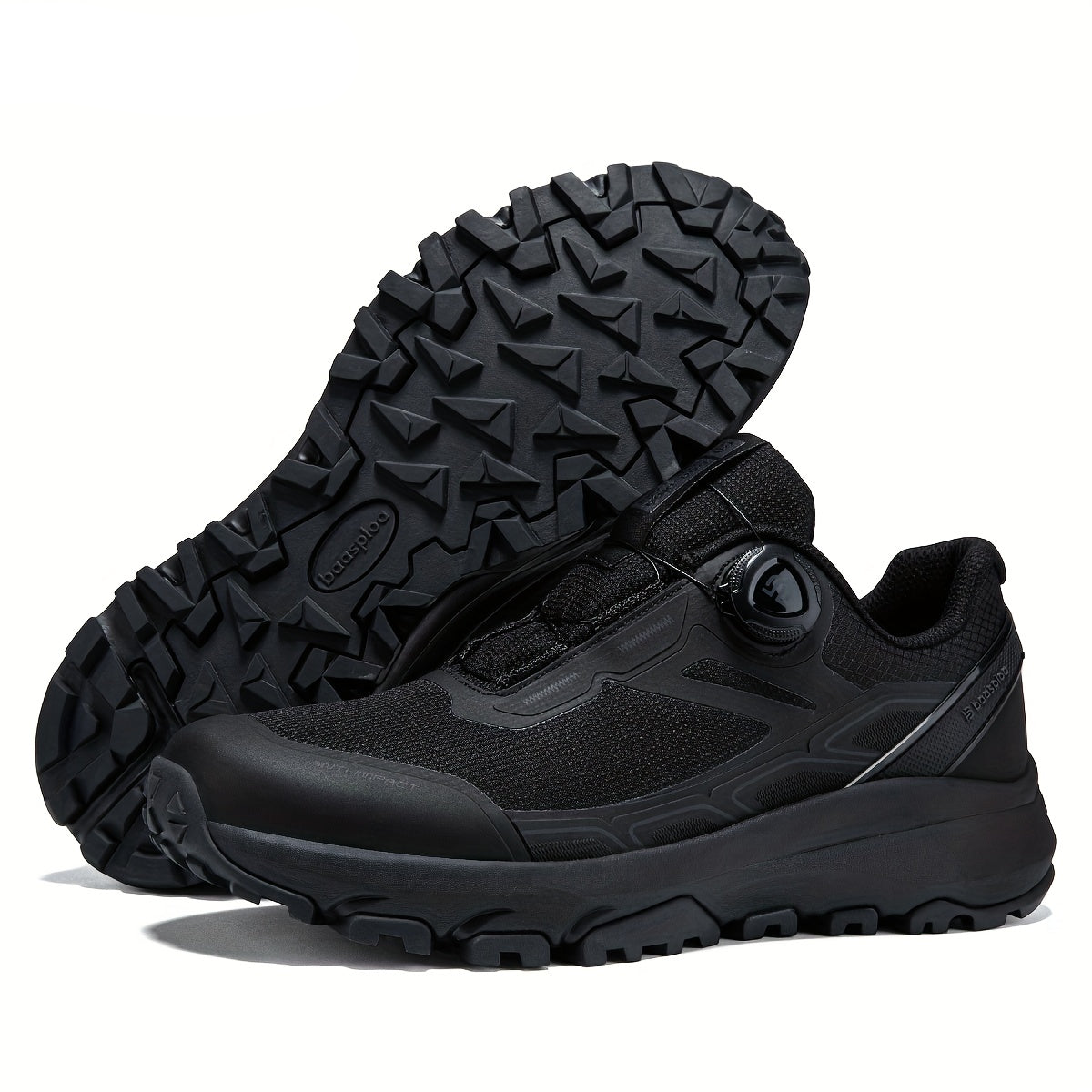 Chaussures de Randonnée Mixtes Noires avec Système de Laçage Rapide et Semelle Crantée
