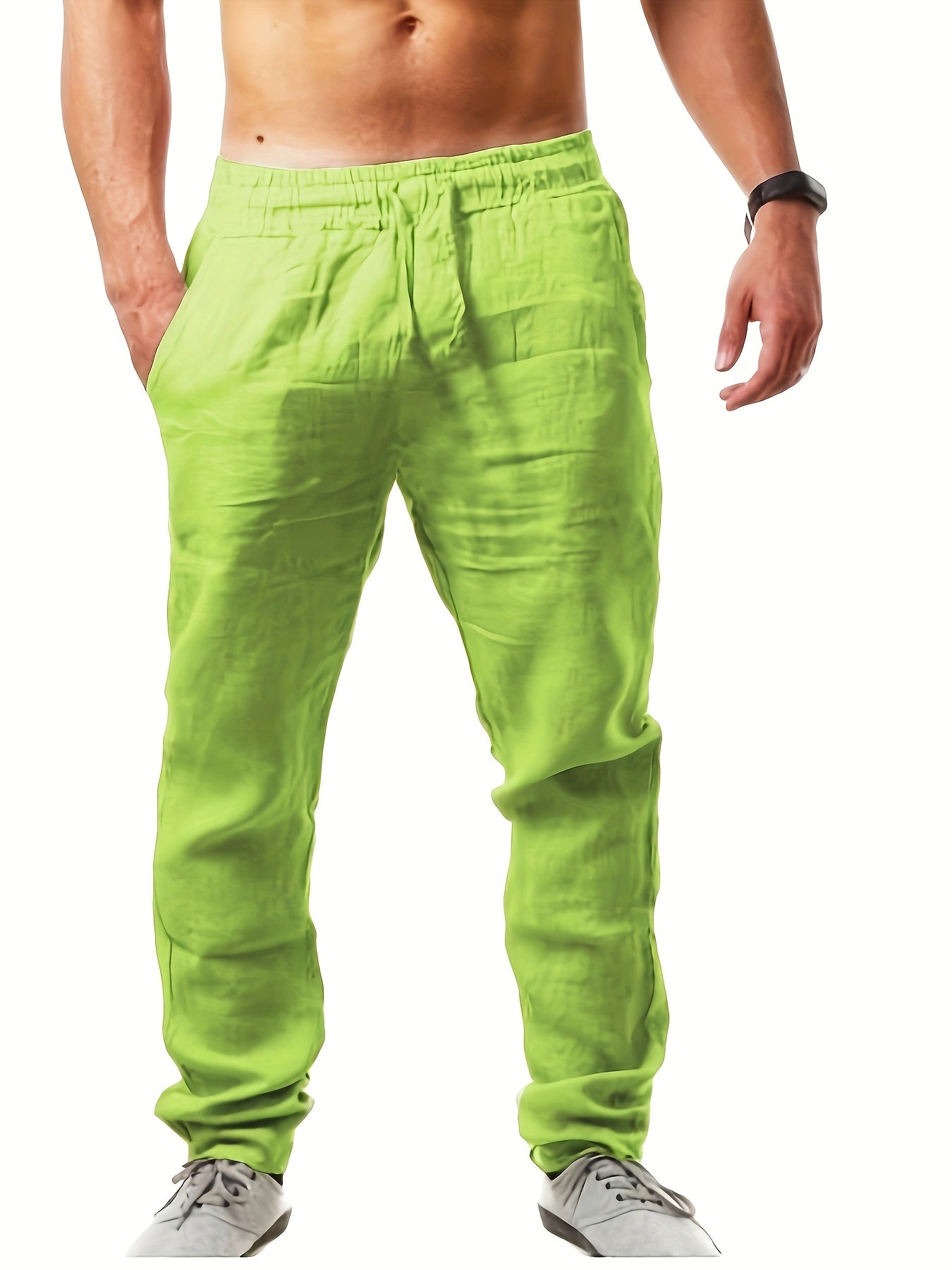 Pantalon décontracté homme style jogging à jambes droites pour l'été