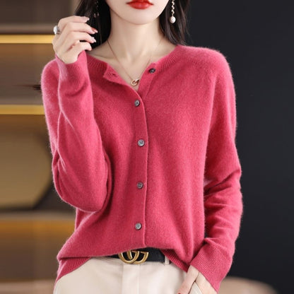 Danielle – Merino Vest for Women with Round Neck and Long Sleeves in
