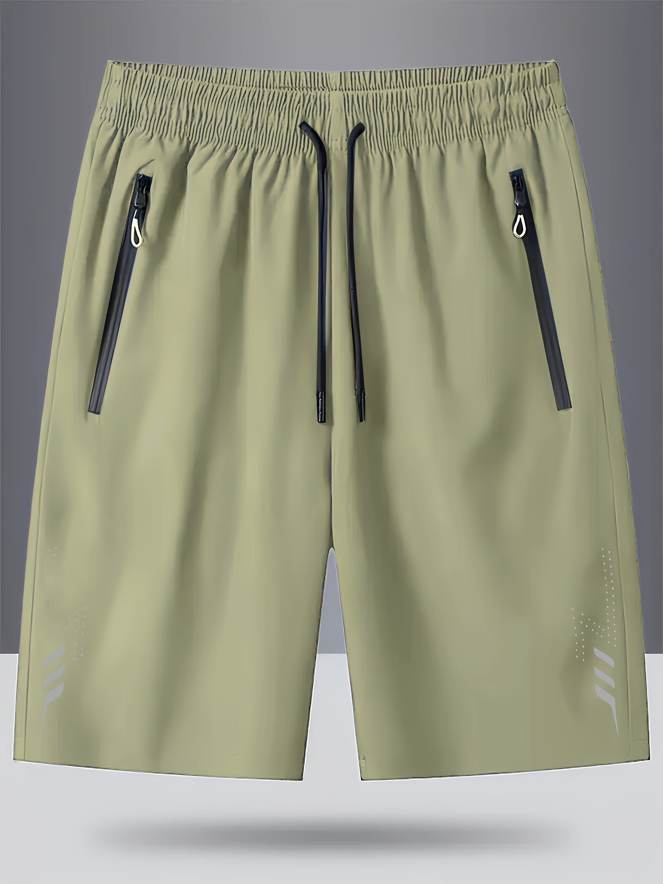 Short de sport décontracté pour homme avec poches zippées et motif géométrique