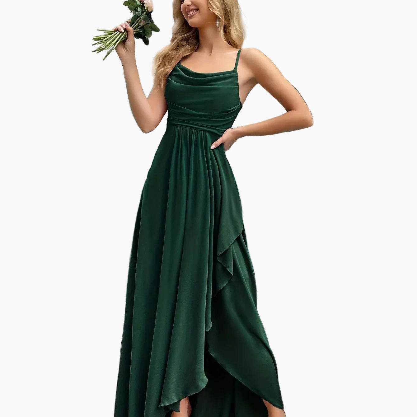 Robe de soirée élégante femme longue style fluide pour événements et cérémonies