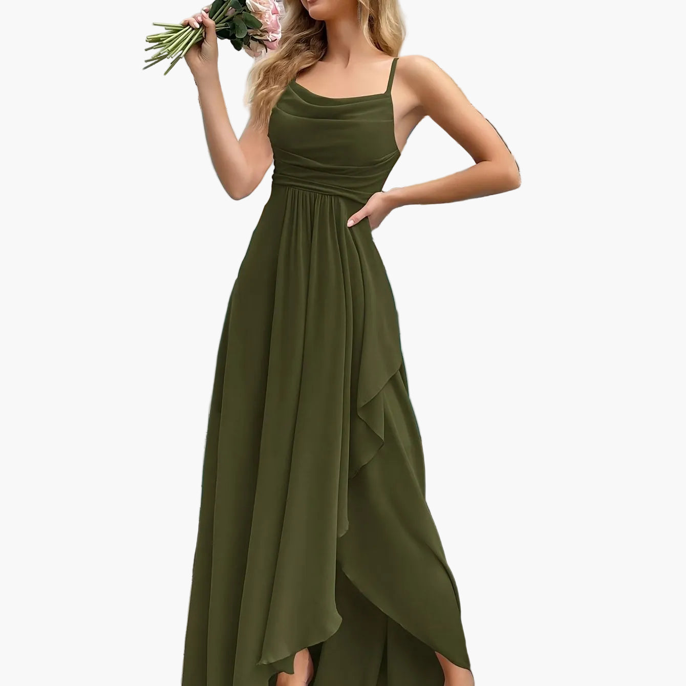 Robe de soirée élégante femme longue style fluide pour événements et cérémonies