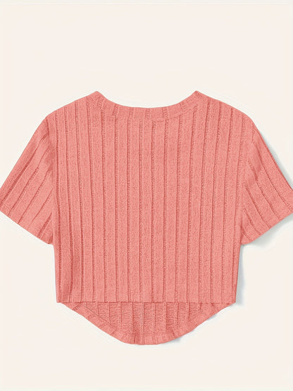 T-shirt Femme Style Décontracté à Manches Courtes Col Rond – Idéal pour l'Été et les Loisirs
