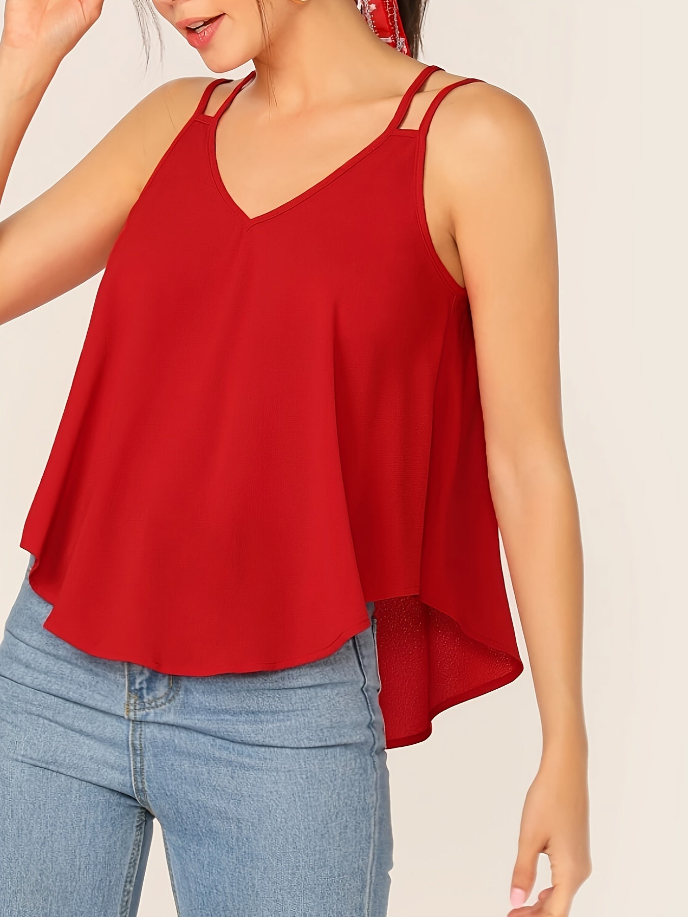 Fließendes Damen-Top mit doppelten Trägern, casual-chic Stil
