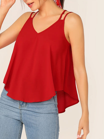 Fließendes Damen-Top mit doppelten Trägern, casual-chic Stil