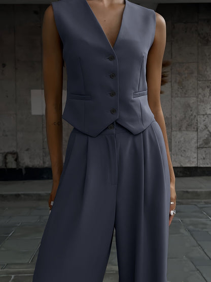 Combinaison pantalon tailleur élégante femme style business chic