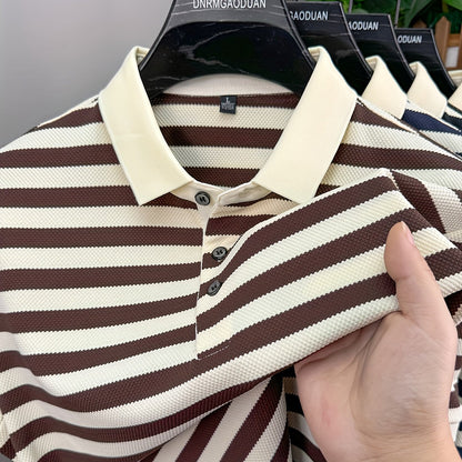 Polo à Manches Courtes Rayé Style Marin pour Homme - Élégance Décontractée Classique