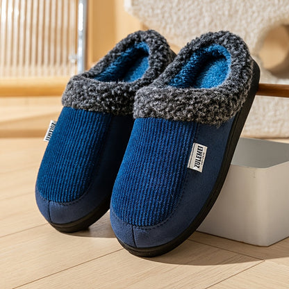 Chaussons rembourrés côtelés doublés doux pour intérieur Confortables