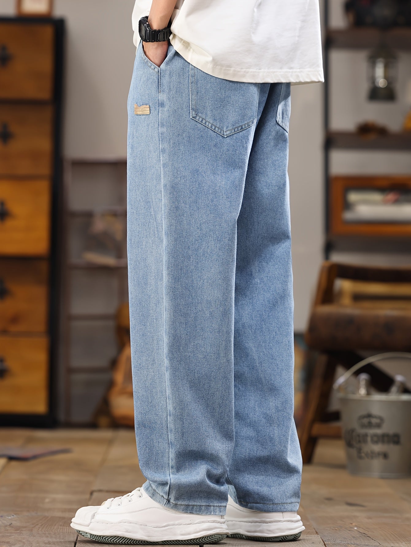 Lässige Herren-Jogger-Jeans mit geradem Schnitt, ideal für den Alltag  