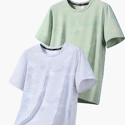 Atmungsaktives Herren-T-Shirt im tropischen Casual-Stil, kurzärmelig – 2er-Pack, ideal für den Sommer  