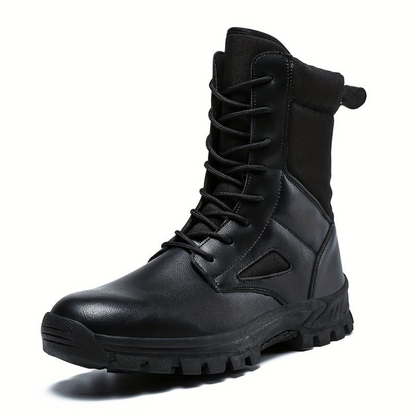 Bottes hautes tactiques à lacets pour homme, robustes et antidérapantes