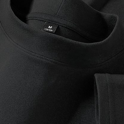 Haut à col montant doux couleur unie manches longues pour homme