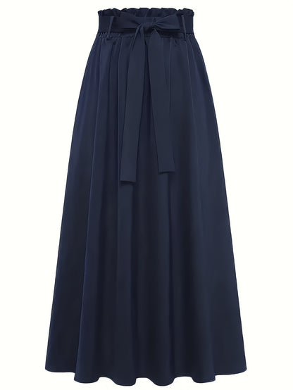Jupe longue taille haute style paperbag femme élégante et décontractée