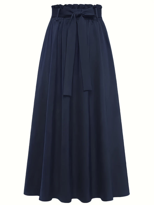 Jupe longue taille haute style paperbag femme élégante et décontractée