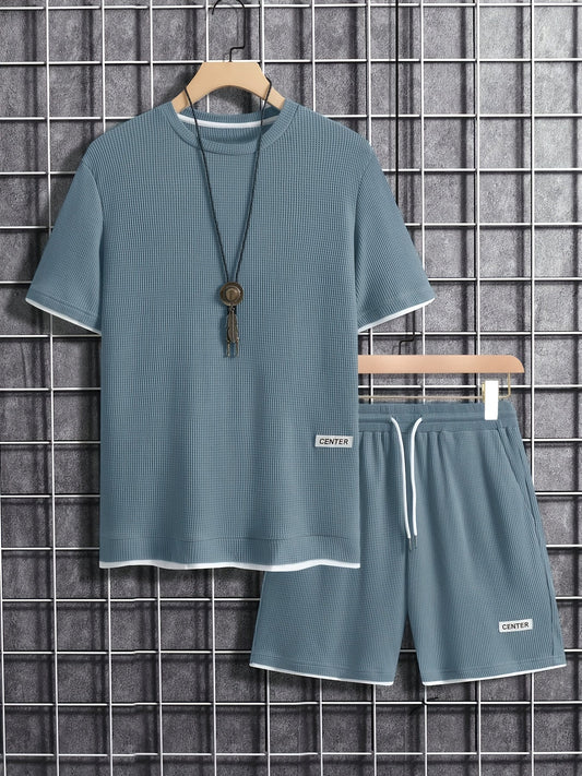 Ensemble Décontracté Estival Homme – T-shirt et Short Style Moderne pour Loisirs et Quotidien
