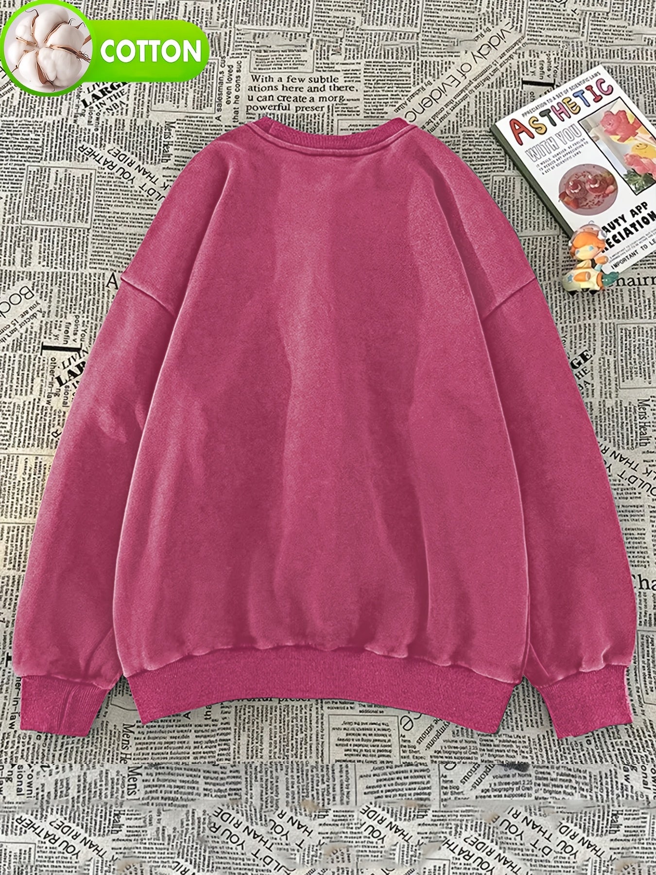 Sweatshirt unisexe gris charbon délavé avec motif chat mangeant des sushis