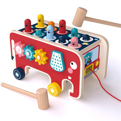 Giocattolo educativo per bambini - Gioco del martello e risveglio sensoriale elefante da tirare
