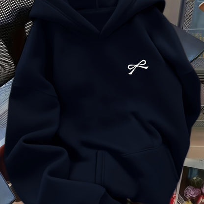 Women's Bow Embroidered Oversized Pullover Hoodie