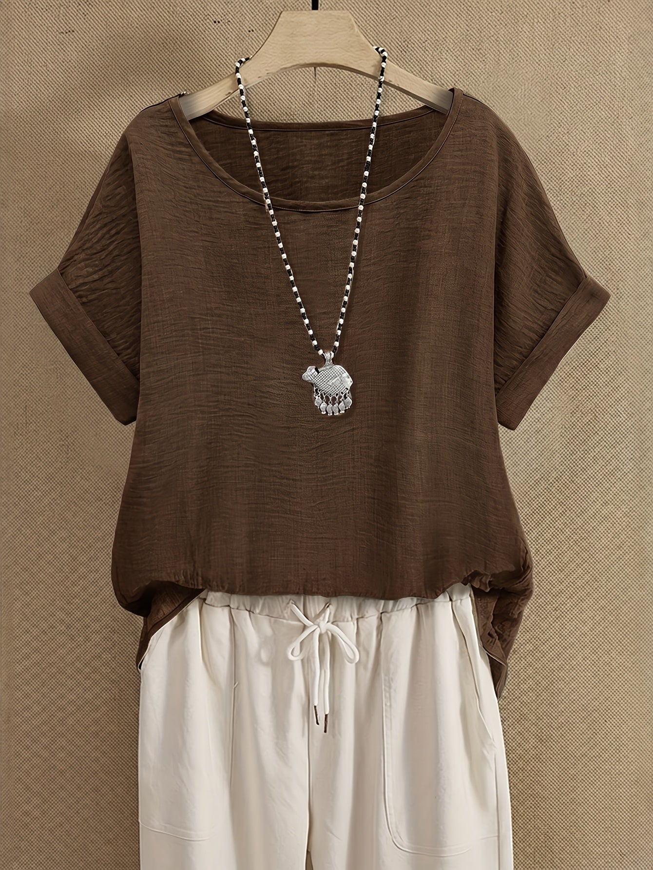 Blouse Décontractée Femme Manches Courtes Style Chic pour Été et Loisirs