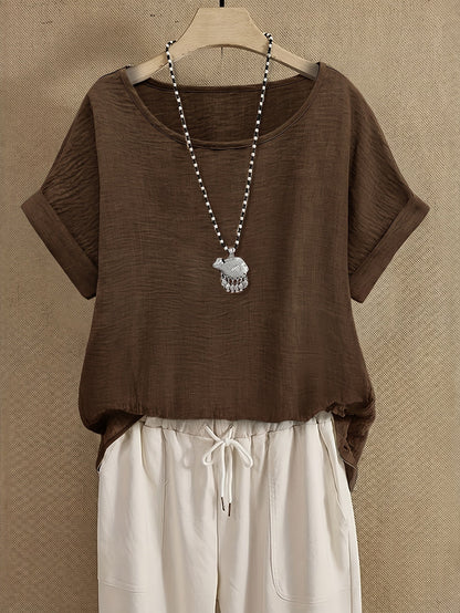 Blouse Décontractée Femme Manches Courtes Style Chic pour Été et Loisirs
