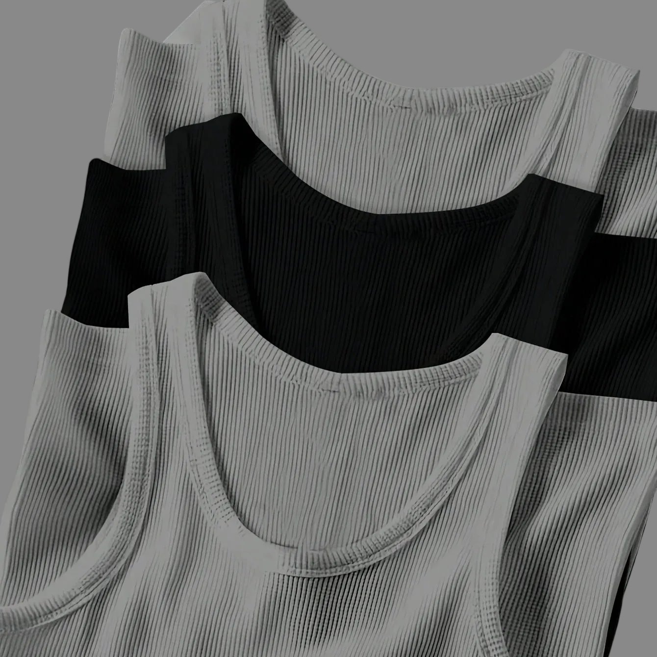 Débardeur côtelé homme style sport pour entraînement et superpositions quotidiennes