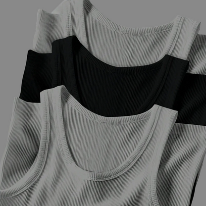 Débardeur côtelé homme style sport pour entraînement et superpositions quotidiennes
