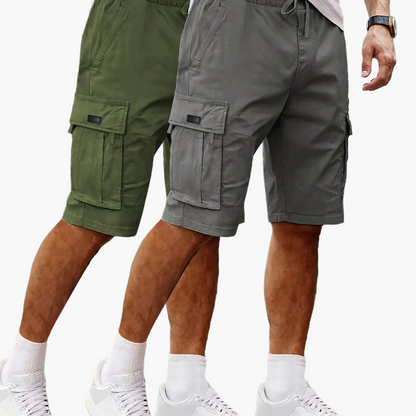 Shorts cargo casual da uomo 2 pezzi, stile urbano e versatile, ideali per il tempo libero e le attività all'aperto
