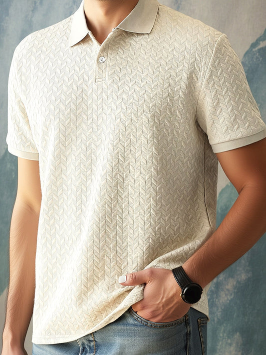 Polo décontracté homme motif chevron style été