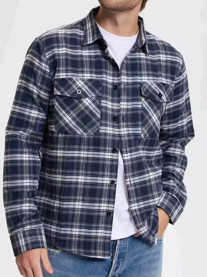 Afslappet ternet skjorte til mænd, overshirt-stil, ideel til weekenden