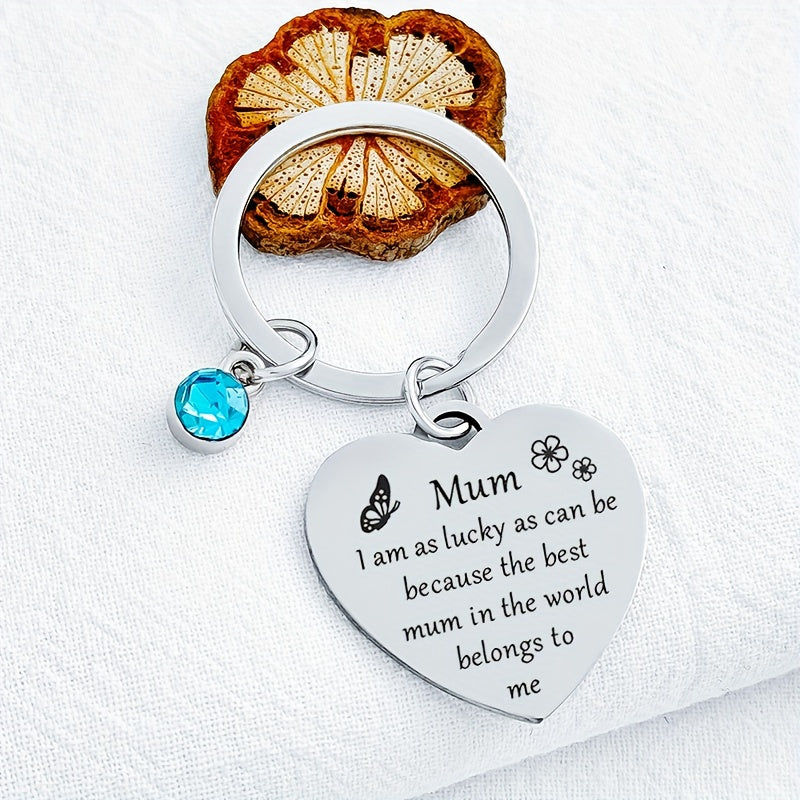 Porte-clés cœur pour femme – Cadeau sentimental fête des mères, message gravé pour maman