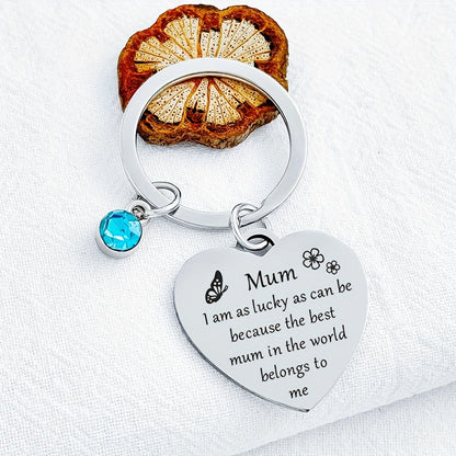 Porte-clés cœur pour femme – Cadeau sentimental fête des mères, message gravé pour maman