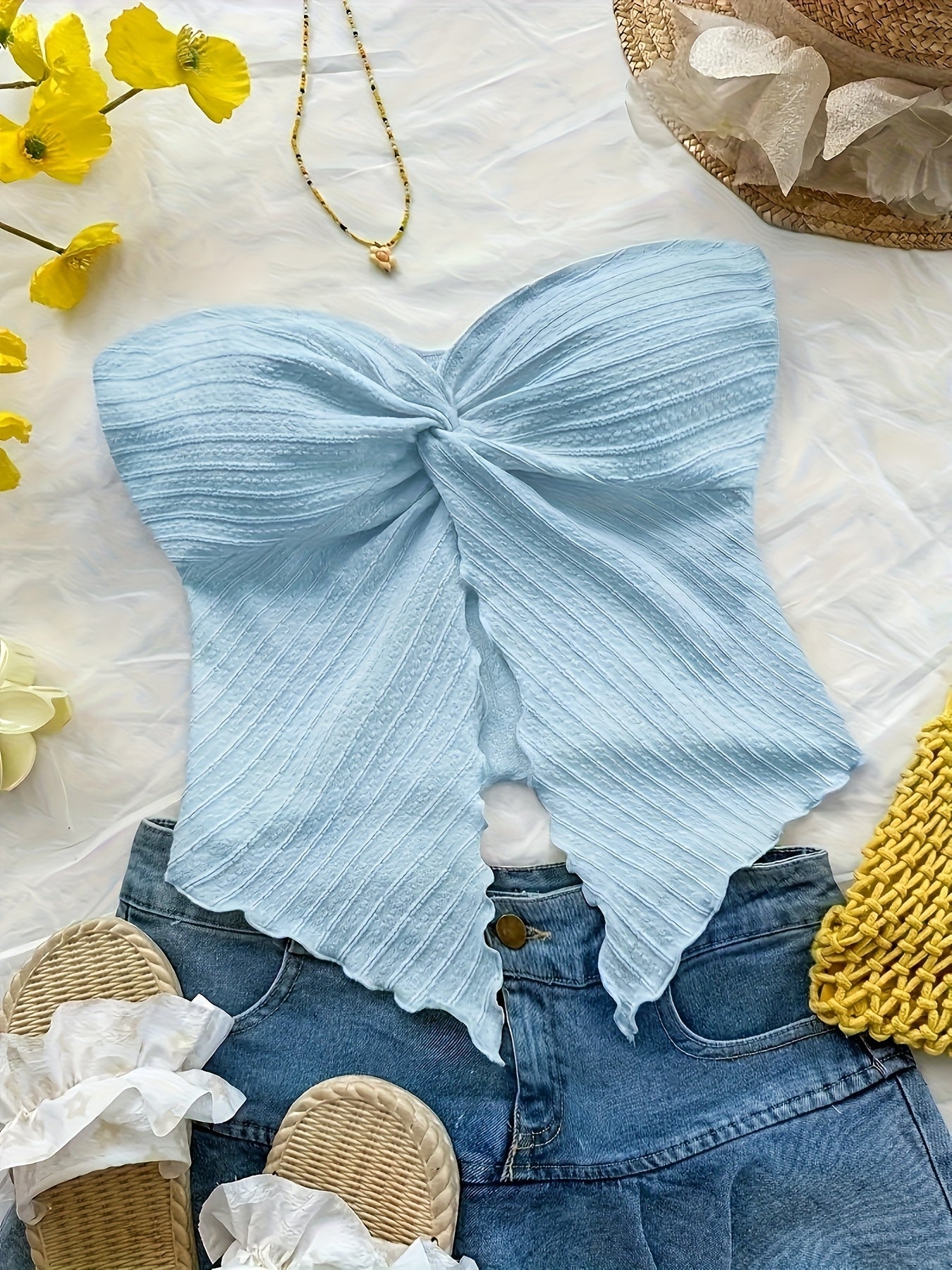 Top bustier damski w stylu eleganckiej muszki na lato, wieczór lub wakacje