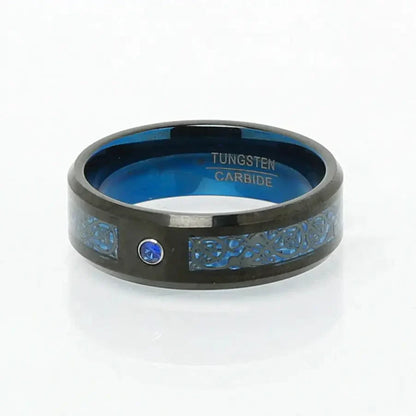 Mick – 'Valhalla Azure' Tungsten Ring for Men