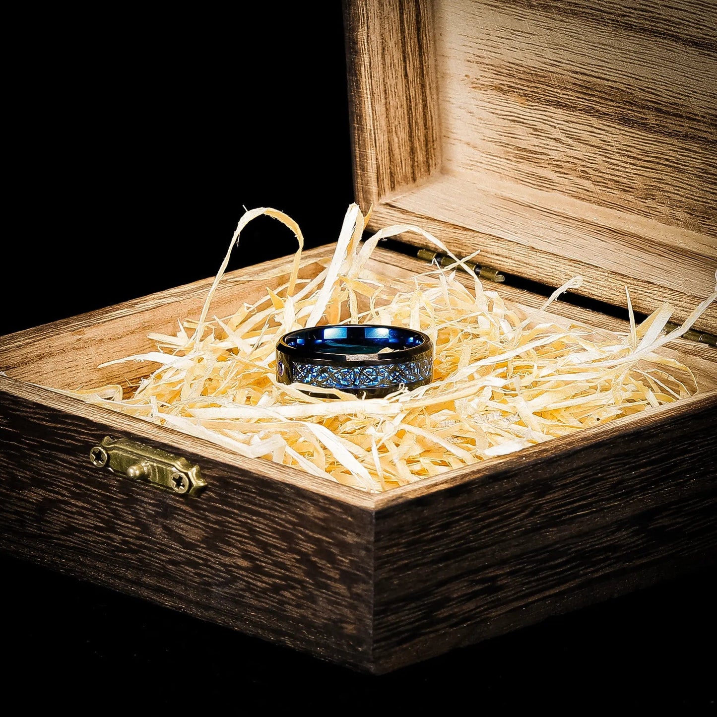 Mick – 'Valhalla Azure' Tungsten Ring for Men